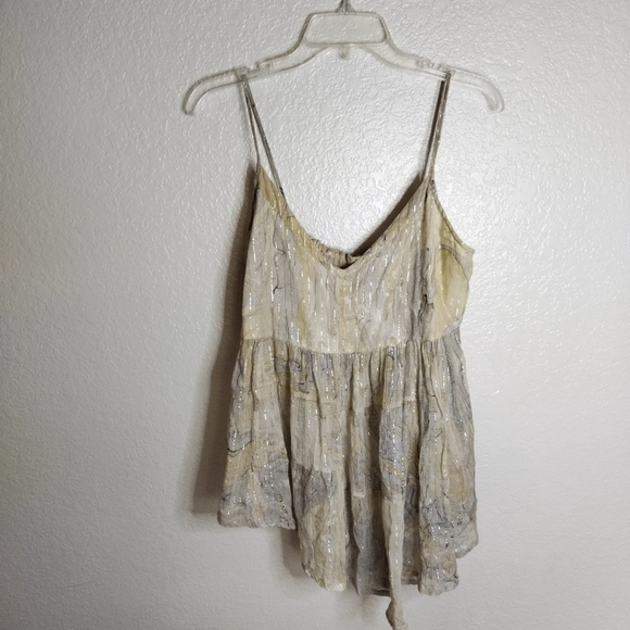 Nicholas k asymmetrical Metallic Gold Sleeveless Blouse Sz M - Picture 1 of 9